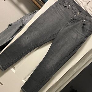 7 For All Mankind Slim Straight Black-Grey Jeans